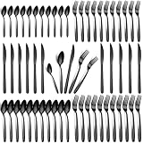 Hunnycook Black Silverware Set - 60PCS Stainless Steel Silverware Set for 12, Includes...