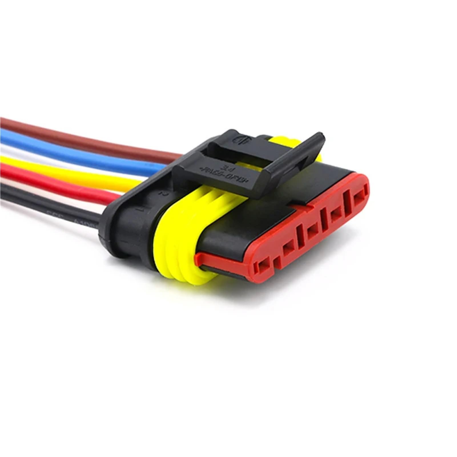 5/20/100 juegos de conectores eléctricos AMP para automóvil, enchufe impermeable de 1 a 6 pines, terminal HID, conversión macho hembra con cable de 15 cm (4p hembra 282088-1,100 juegos)
