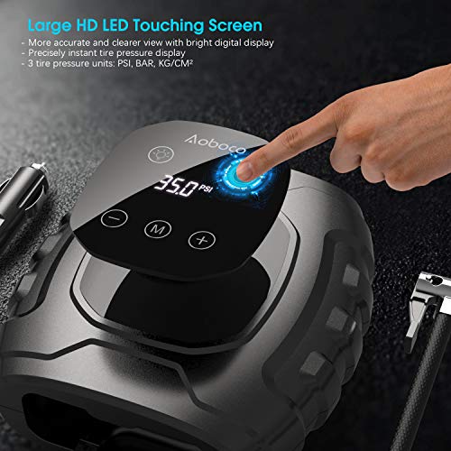 image for Aoboco Tire Inflator, DC 12V Tire Pump with Digital Touch Screen, Port