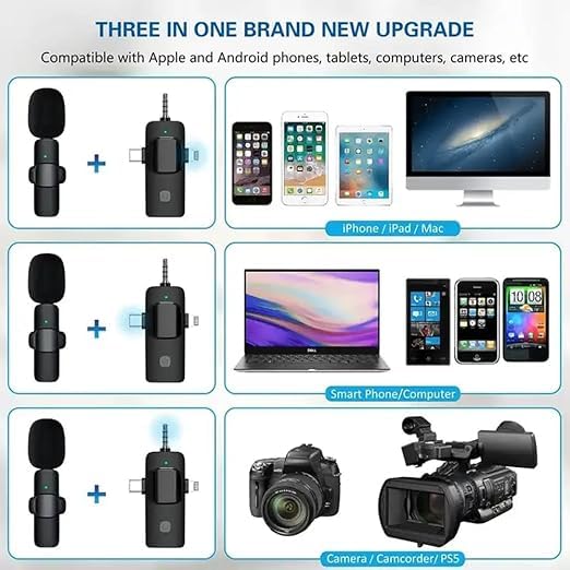 Image of Dual Wireless Lavalier Microphone for Mobile | Plug & Play Collar Mic for YouTube, Vlogging, Reels, Interviews, Live Streaming & Online Classes | Clear Audio | 20m Range