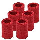 Busirde Absorbierende Schweißbänder,6 Stück Sport Wristbands Gym Armband Wrist Wraps Schweißband Arm Schweissband Handgelenk Armband für Männer und Damen für Fußball Basketball, Leichtathletik