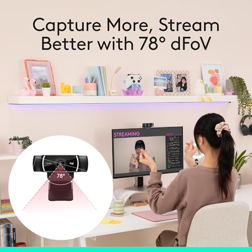 Logitech C922x HD Pro PC Webcam, Full HD 1080p/30fps or 720p/60fps Video, HD Light Correction, Works with Microsoft Teams, Google Meet, Zoom, Nintendo Switch 2’s new GameChat mode, Mac/Tablet- Black - image 9