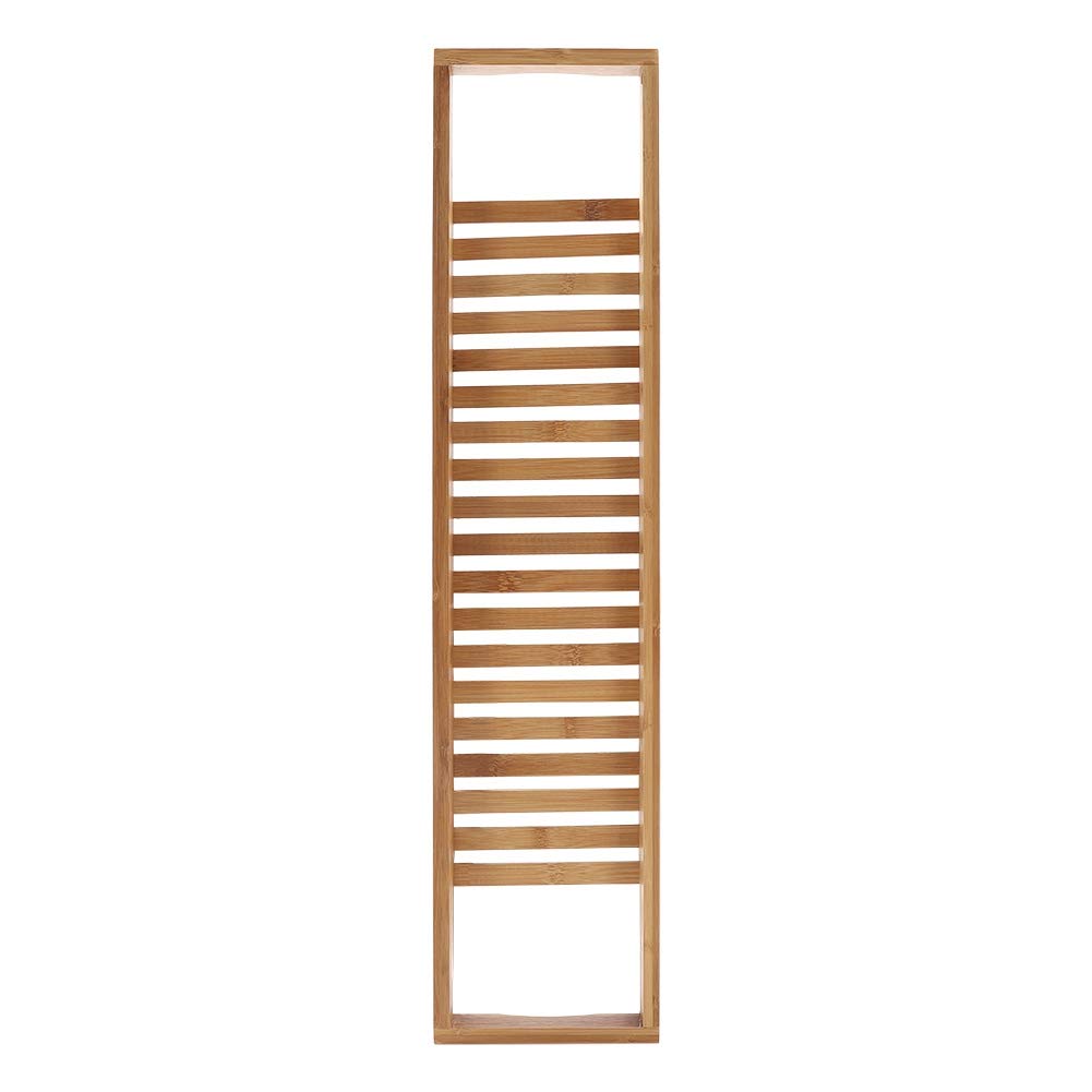 Cocoarm Wielofunkcyjna bambusowa wanna tacka na butelkę wina stojak na butelkę wannę caddy, łazienka taca wanna uchwyt na wino uniwersalny 69,4 x 15,3 x 4,8 cm wanna tacka na Caddy solidna naturalny bambus