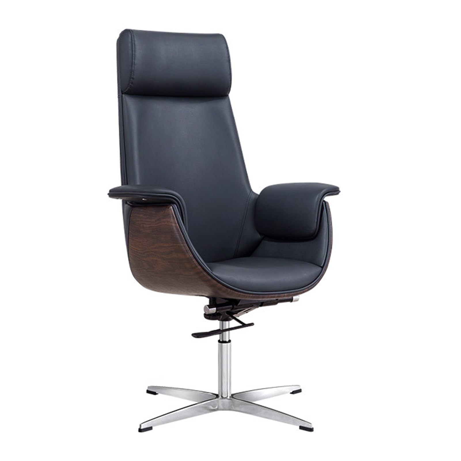 Sedia da ufficio in legno di noce, comoda sedia da scrivania con poggiatesta e braccioli, sedia Omic Anistrat Cuter, per ufficio, studio, camera da letto e dormitorio Colle (5 senza