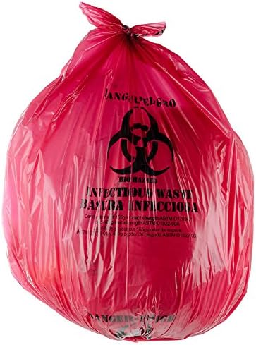 TableTop King 33 Gallon 33″ x 40″ Red Isolation Infectious Waste Bag/Biohazard Bag Linear Low Density 1.2 Mil – 100/Case