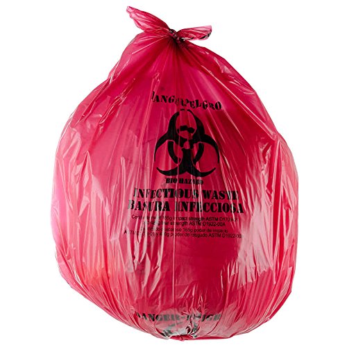 TableTop King 33 Gallon 33" x 40" Red Isolation Infectious Waste Bag/Biohazard Bag Linear Low Density 1.2 Mil - 100/Case -  TTK-624CB77