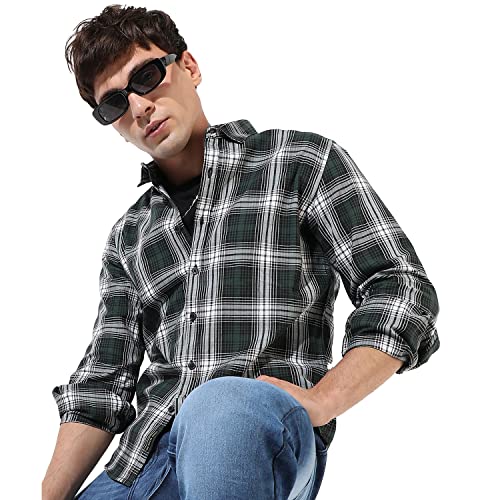 Image of CAHOOT Men's Button Up Shirt for Casual Wear | Regular Fit | Poly Lycra Shirt Crafted with Short Sleeve & Enhanced Stretch Comfort Fit for Everyday Wear