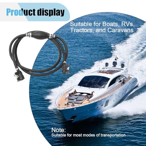 Image of 5 /16 inch (8mm) ID Boat Motor Fuel Line Hose, Universal 6FT Marine Fuel Line Assembly Kit with Primer Bulb Connector Fit for RVs Boats Tractors Caravans Outboard Fuel Line