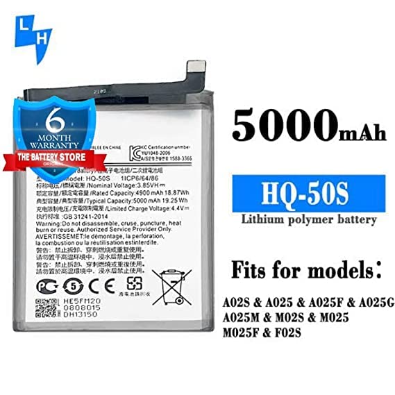 Image of THE BATTERY STORE Orignal Original Battery HQ-50S for Samsung A03, A03S, F02S, A02S, M02S, M02S, M025, A025F Battery 6 Months Warranty and High Capacity Battery Backup (for Samsung A03)