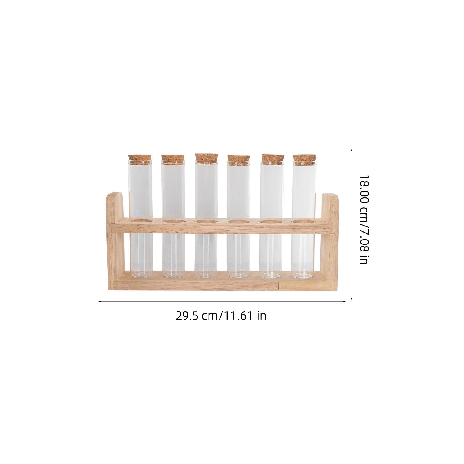 Gradilla para Tubos de Ensayo de Cocina Multifunción de Madera y Vidrio