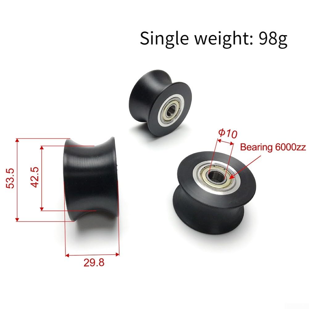 6000Z Lagerrad Rudergerät Riemenscheibe Kreisrohr Roller Fitnessgeräte Ersatzteil Schwarz