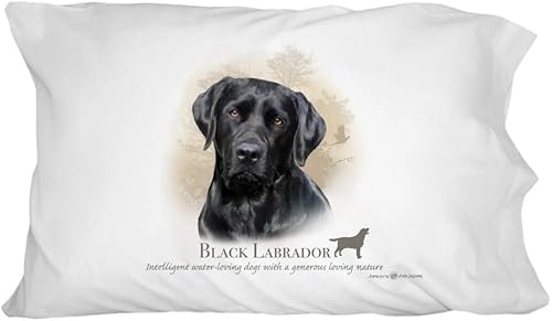 GRAPHICS & MORE Black Lab Labrador Dog Breed - Funda de almohada