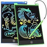 TECJOE 2 Pack LCD Writing Tablet, 10 Inch Colorful Doodle Board Drawing Tablet for Kids, Kids Travel Learning Toys Christmas Birthday Gifts for 3 4 5 6 Year Old Boys and Girls Toddlers