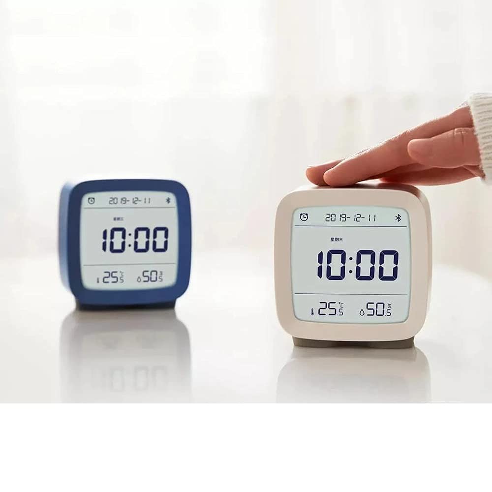 Reloj despertador, pantalla LCD, pantalla LCD, luz nocturna ajustable con Smart Home (gris, talla única)