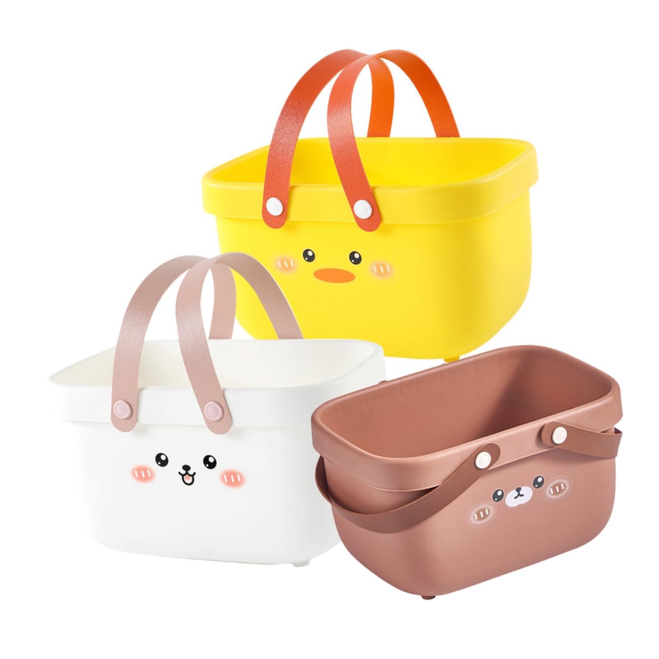 Panier de douche et rangement pour salle de bain avec poignée transportable