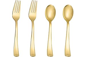 N9R 100-Piece Gold Plastic Cutlery Set