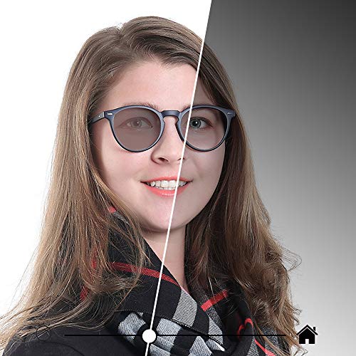 Image of YEIN Bifocal Reading Glasses, Photochromic Brown Sunglasses,for Women /Men (Navy,+0.50 /+2.50 Magnification)