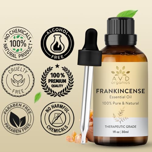AVD ORGANICS weihrauchöl haut |100% rein und natürlich weihrauch öl in therapeutischer Qualität | für Massage, Diffusor, Raumduft,|1 Fl. Oz