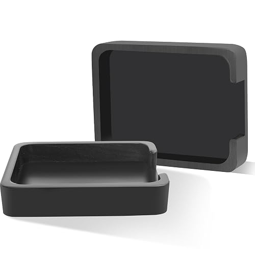 2 PCS 4x6 Memo Holder for Desk Paper Holder Black Wooden Memo Organizer for Desk Paper Tray Index Card Holder Fits 4 x 6 Index Card Cardstock Pads Note for Office School