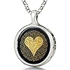 NanoStyle I Love You Necklace Inscribed with the Romantic Words in 120 Different Languages in Miniature Text of Pure…