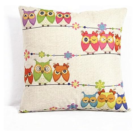 YAMI Taie d'oreiller Hibou Cover