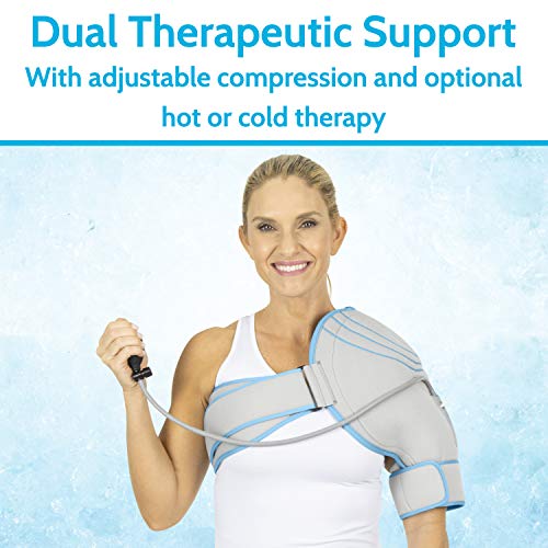 Arctic Flex Compression Shoulder Brace - Cold Ice Pack Wrap With Pump - Supports Rotator Cuff, Tendinitis, Dislocated Joints, Labrum Tears, Frozen Shoulder Pain, Sprains - Fits Left Or Right Shoulder #TOP5