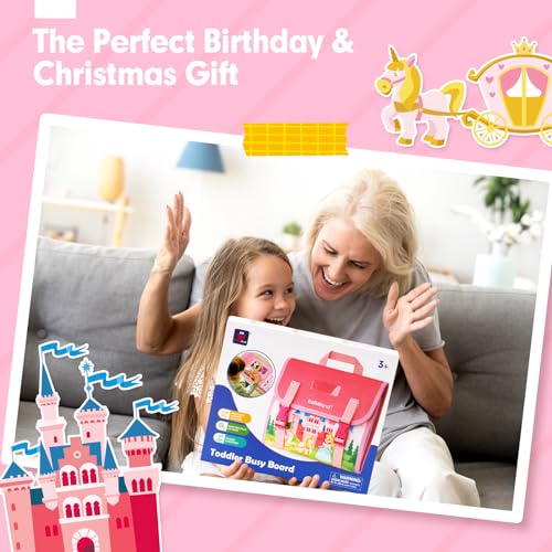 Hahaland CF-TBB08 Montessori Toys For Ages 2-4, Busy Board 1-4 Year Old Girl Birthday Gift 17 In 1 Preschool Learning Activities thumb #6