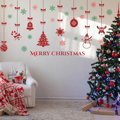 Vinilos Decorativos Navidad para Pared y Ventana Rojo miniatura 2