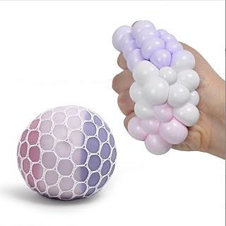 كرات ضغط إسفنجية ناعمة وملونة ومتغيرة اللون لتخفيف الإجهاد وتمرين اليد وتعزيز النمط الحسي، عبوة من 1 قطعة (لون أزرق أو عشوائي)