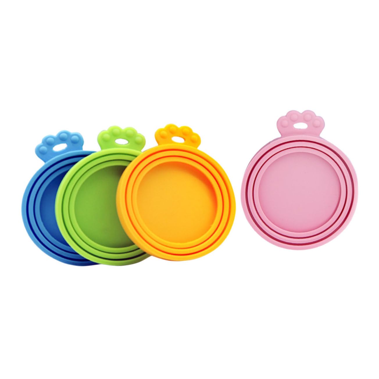 Housoutil 4pcs Silicone Jar Lids Pet Daily Use Can Lids Puppy Kit Can Lids for Dog Food Major Tableware