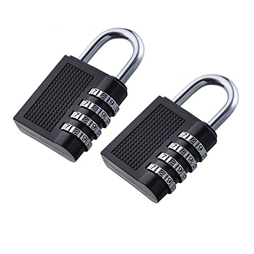 JUYUAN-EU Kombinations ZahlenSchloss Vorhängeschloss 4-Stellige Kennwort Schloss Schwarz