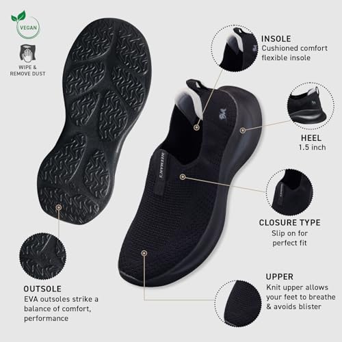 Image of Neeman's Ease Flow Slip Ons for Men | Breathable Knit Casual Shoes Recycled Bottles | Lightweight Cushioned Slip-On Shoes with Lycra Lining & EVA Sole