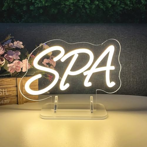 Image of SPA Table Number Neon Sign Desk Lamp Night Light Wedding Letter LED Neon Sign Wedding Table Decorations Neon Light Shop Bedroom Home Room Decor Christmas Party Warm White USB 25x15CM