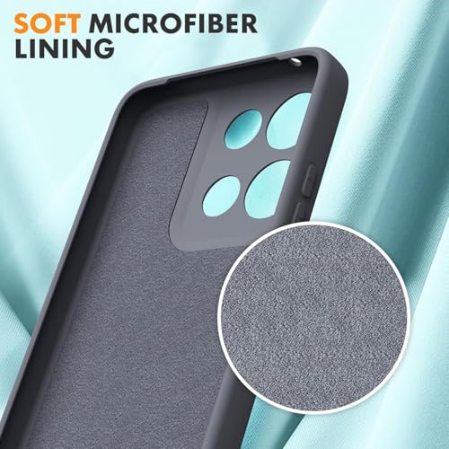 Image of DIZORO Microfiber Candy Case for Motorola Edge 60 Pro 5G Smooth Touch Cushion Liquid Soft Silicone Gel Rubber Phone Cases Non-Slip Full Body Protective Shockproof Back Cover - Space Grey