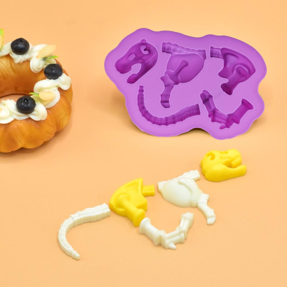 Socluer 2 stampi in silicone a forma di dinosauro, per cioccolatini