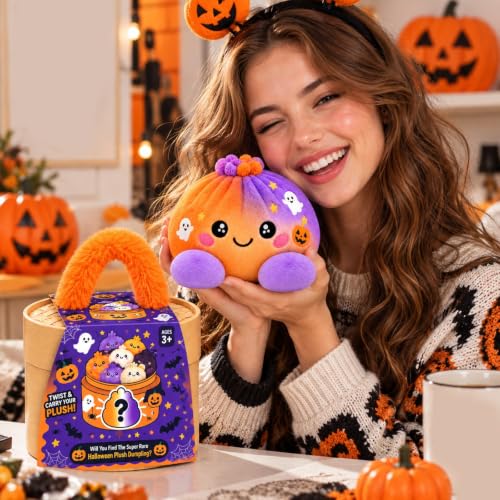Halloween Giant Dumpling Blind Box Plush Stuffed Bun with Steamer - image 4