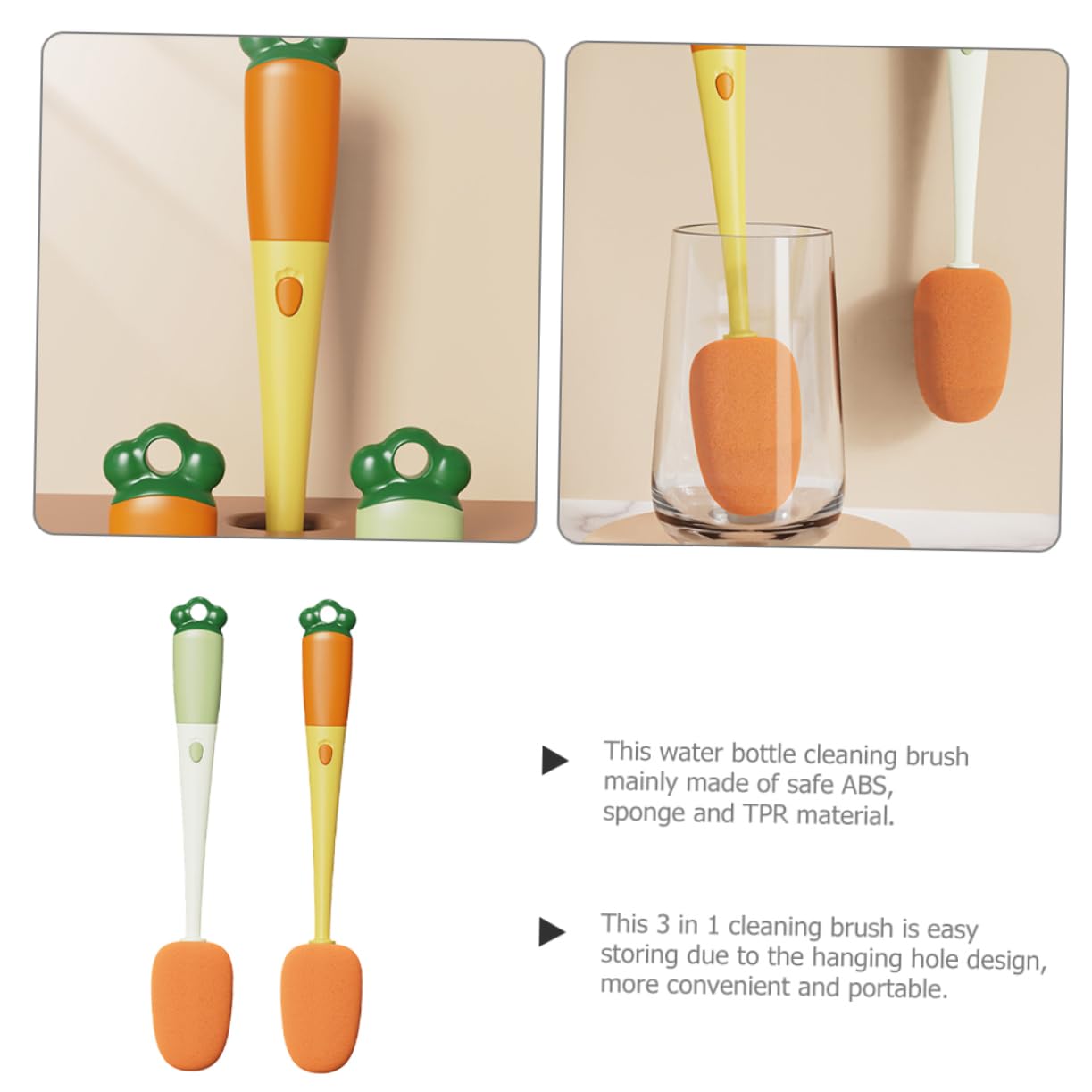 Gogogmee 2pcs Bottle Cleaner Brush Wine Glasses Water Bottle Brush Cup Lid Cleaning Brush Glass Cleaning Brush Wine Brush Cup Cleaning Brush Bottle Cleaning Brush Sponge