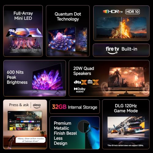 Image of Xiaomi 138 cm (55 inches) Smart TV MiniLED QLED Fire TV L55MC-FSMIN