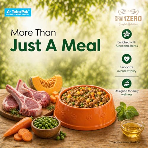 Image of Grain Zero Dog Fresh Food Tetra Pak Lamb & Vegetables, for Adult & Puppy, 350g | Supports Joint & Health | Supports Immune System | Anti Inflammatory Properties | Ready to Serve | One Pack One Meal