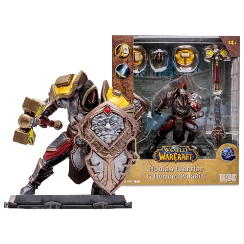 McFarlane Toys - World of Warcraft Human: Warrior/Paladin (Rare) 1:12 Posed Figure, Mehrfarbig