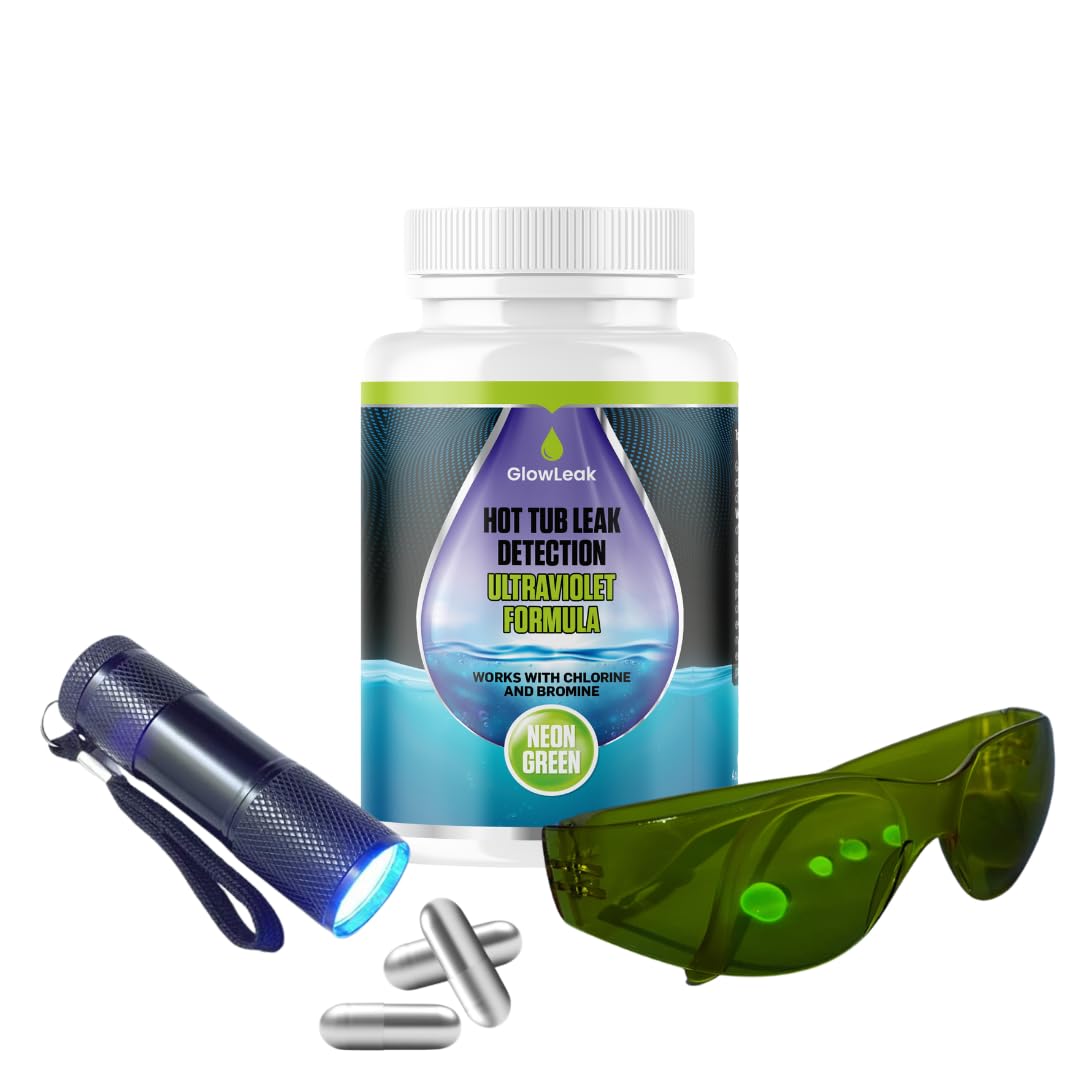 Glow Leak New UV Hot Tub Leak Detection Kit Easy-to-Use Water Leak Locator for Hot Tubs and Spas (Neon Green) (Neon Green)