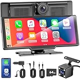 10.26' Apple Carplay Screen for Car, Wireless Car Play & Android Auto HD Touch Screen, 4K Dash Cam, 1080P Backup Camera, Bluetooth/FM/Mirror Link/GPS Navigation, for All Vehicles, Valentines Day Gifts