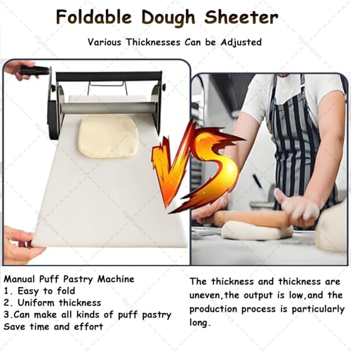 Laminadora de masa de acero inoxidable con tabla plegable premium 3