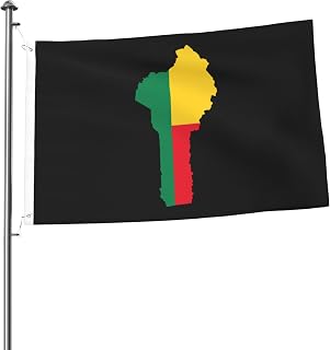 Benin Terrain Map Flags for Outside 2x3 Ft Double Sided Flag Durable Home Yard Festival Garden Decor Banner, with 2 Brass Grommets