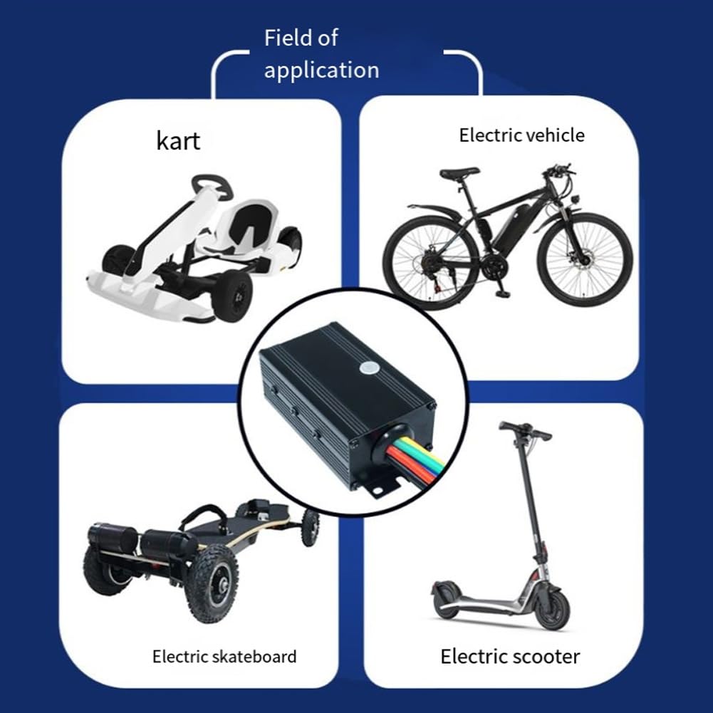 Controlador de Motor Sin Escobillas 75100 FOC Single Drive ESC para Scooter de Bicicleta EléCtrica 4-16S 50A 75V Controlador de Velocidad