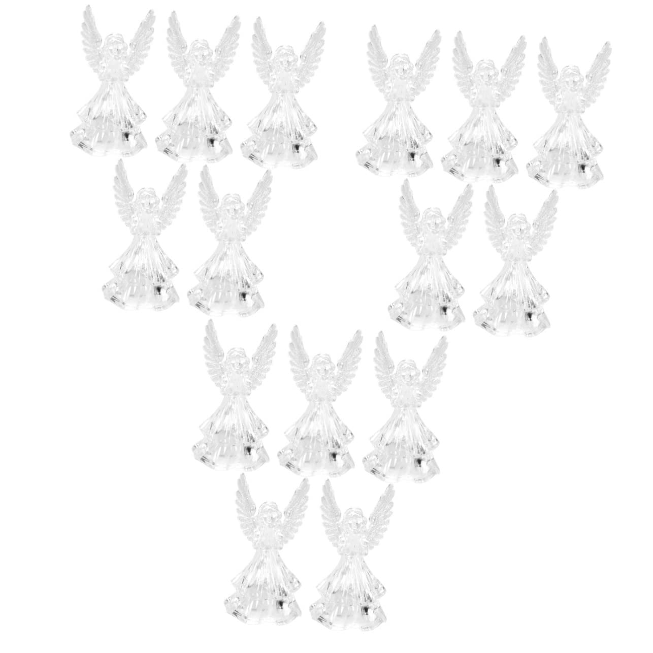 ABOOFAN 15 Pcs Angel Night Light Mood Light Memorial Light Grave Angels Statue Crystal Angel Figurine Night Lamp Light up Memorial Ornament Acrylic Angle Decor Electronic Snowball Desktop