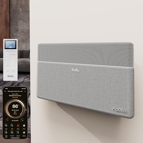 Ballu Convection Panel Space Heater for Large Room,Smart Quiet Heater with Programmable Thermostat,WiFi App Control,Inverter Energy Efficient for Indoor Use,Compatible with Alexa,White