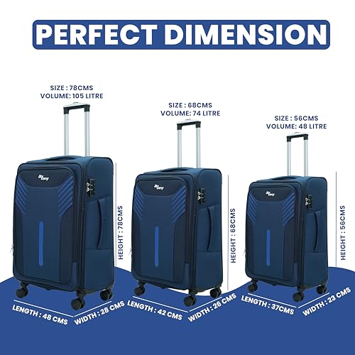 Image of Arrow Soft Set-2 Anti Theft Soft Sided Trolley for Travelling