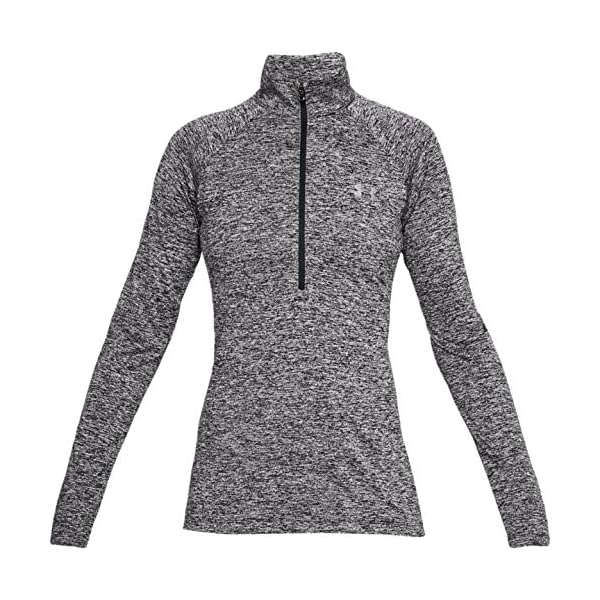 Under-Armour-Womens-Tech-Twist--Zip-Long-Sleeve-Pullover Under Armour Women's Tech Twist ½ Zip Long-Sleeve Pullover , Black (001)/Metallic Silver , Large