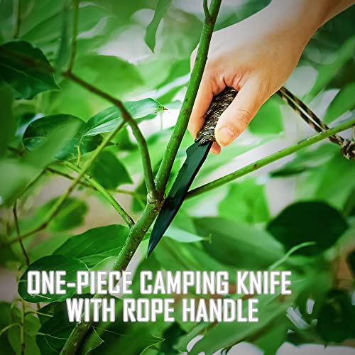 Knine Outdoors Fixed Blade Knife Set With Survival Shovel, Axe, Camping Knife With Rope Handle, Folding Saw, Knife Sheathes, Hunting Knife Set Of 9 #TOP7